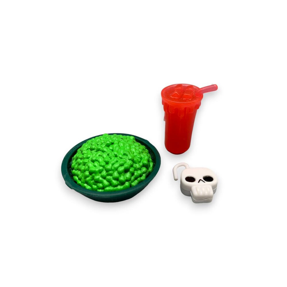 Monster High School Replacement Bowl of Food Drink Skull Padlock Fold Out Doll